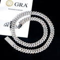 VVS Diamond 2rows 8mm 10mm 12mm 15mm S925 Silver GRA Moissanite Necklace Mans Hiphop Cuban Link Chain for Fashion Jewelry
