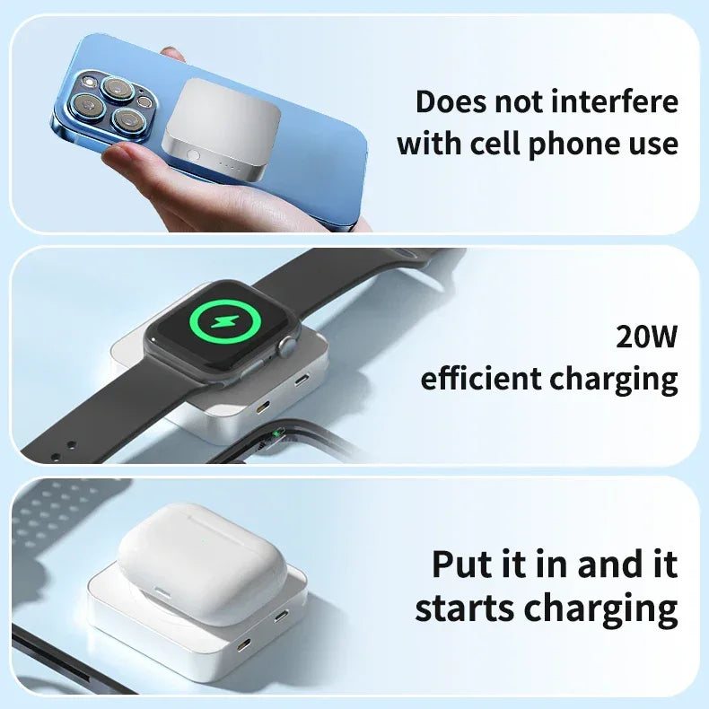 Portable Power Bank 3-in-1, 5000mAh Fast Charging PD Power Delivery Tidesmit