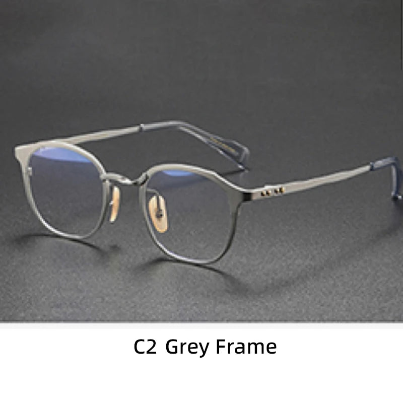 Luxury Pure Titanium Glasses Frames Minimalist Screwless Design Ultralight Eco-friendly Round Optical Eyewear with Case