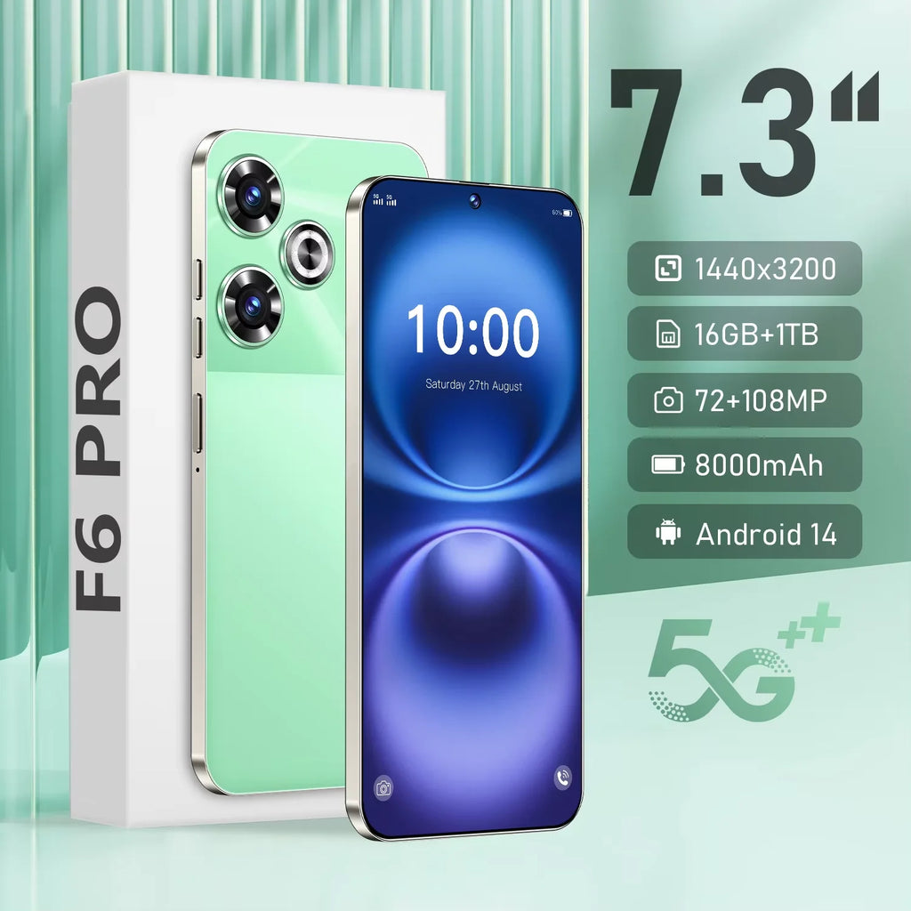 5G Smartphone 7.3 Inch 16GB RAM 1TB Storage Unlocked Mobile Phone Tidesmit