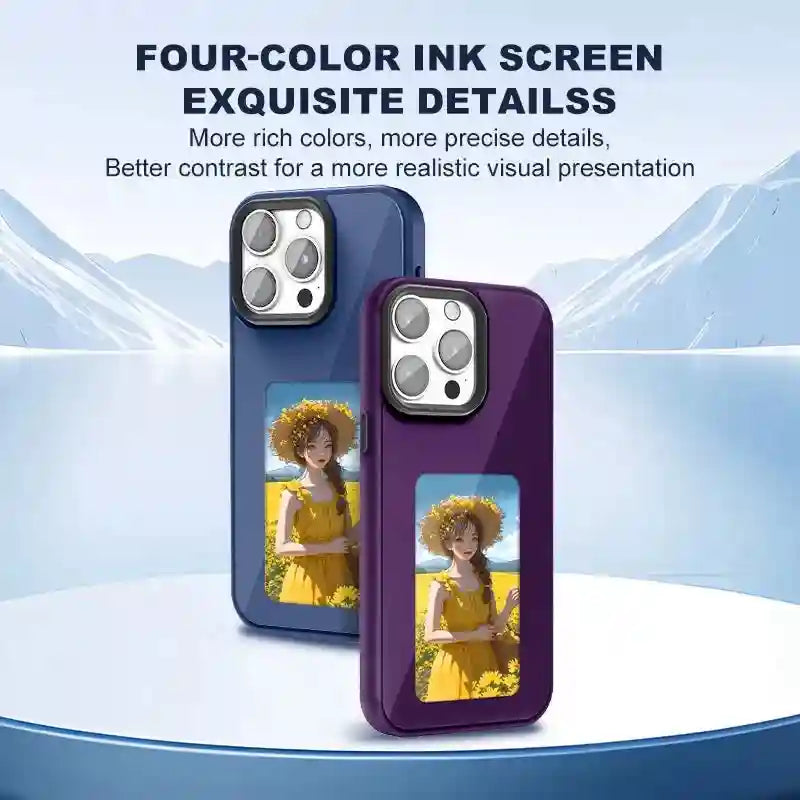 NFC Smart E-Ink Phone Case for iPhone 15 Pro Max - Shock-Absorbing Cover Tidesmit