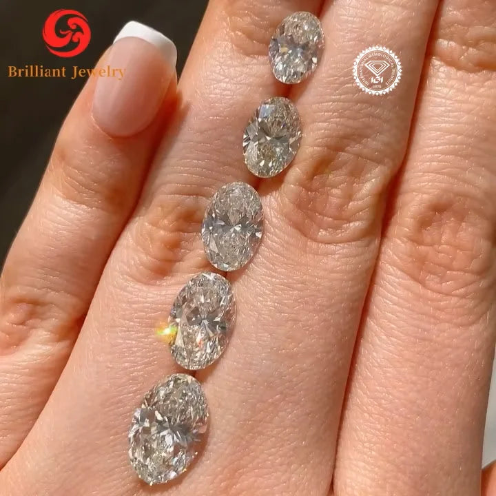 IGI GIA Certificate Oval 0.5ct 1ct 1.5ct 2ct 3ct 4ct 5ct 6ct Wholesale Lab Created Diamond HPHT CVD Lab Grown Diamond