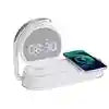 Wireless Charger Alarm Clock, 15W Fast Qi Certified Charging Pad - White Type-C White Tidesmit