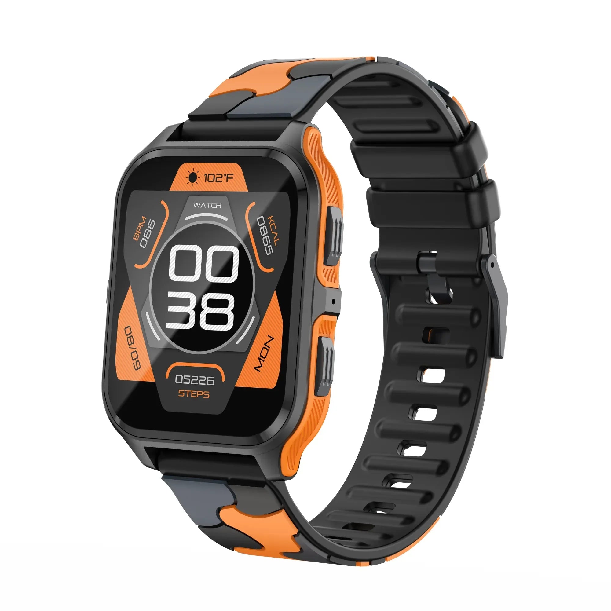 P73 Smartwatch Fitness Tracker - Waterproof GPS Heart Rate Monitor Camouflage Orange 1 My Store