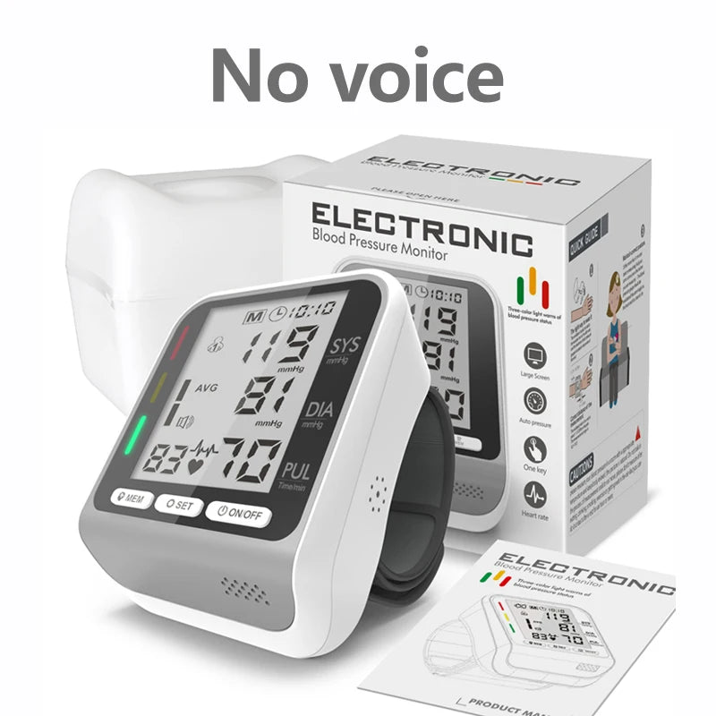 Kiuzou Wrist Blood Pressure Monitor Tonometer Tensiometer Automatic Digital Pulsometer Sphygmomanometer Health Monitor