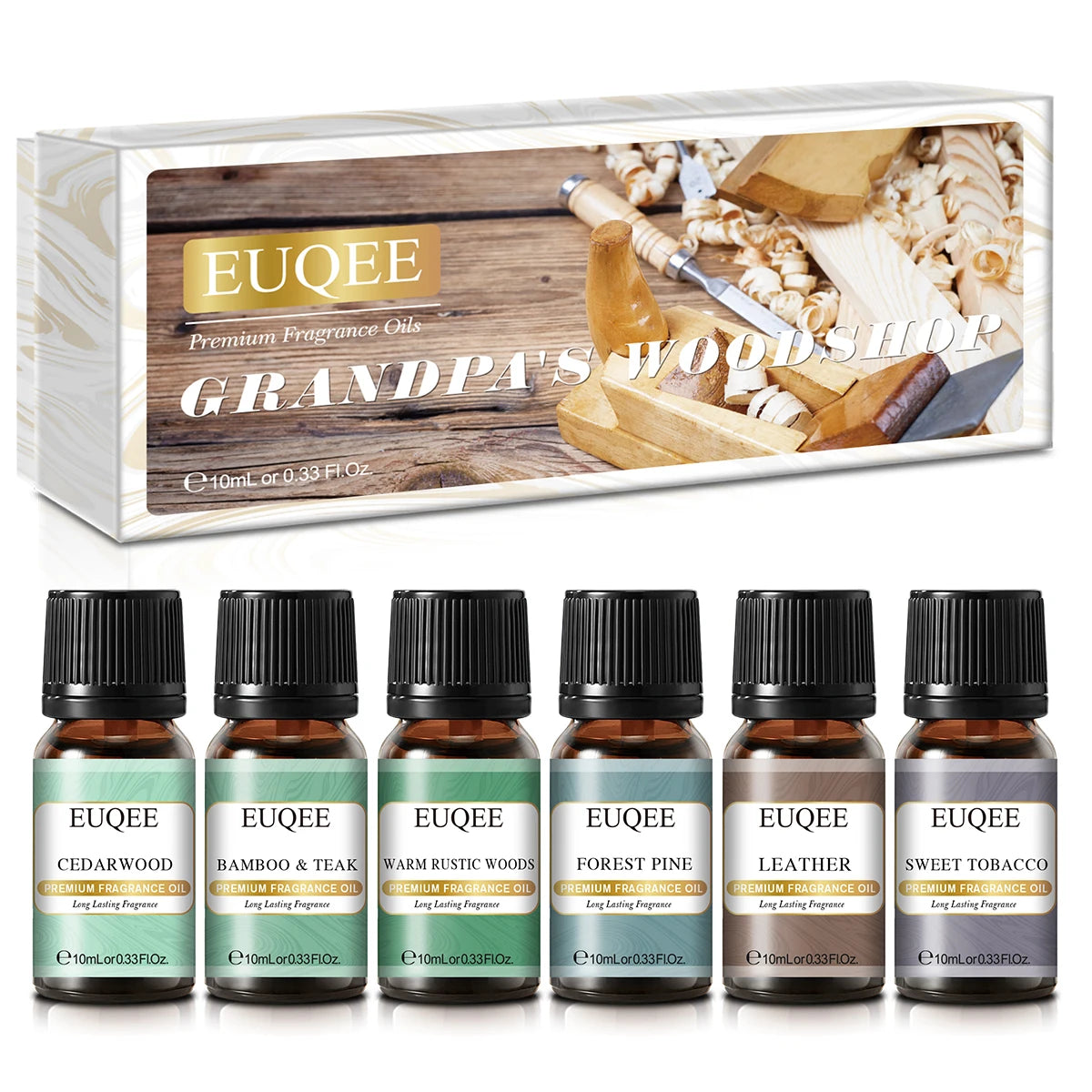 EUQEE 6pcs/set Fragrance Oil Gift Kit For Diffuser Coffee Bakery Harvest Spice Pumpkin Pie Forest Pine Sweet Fruit Aroma Oils