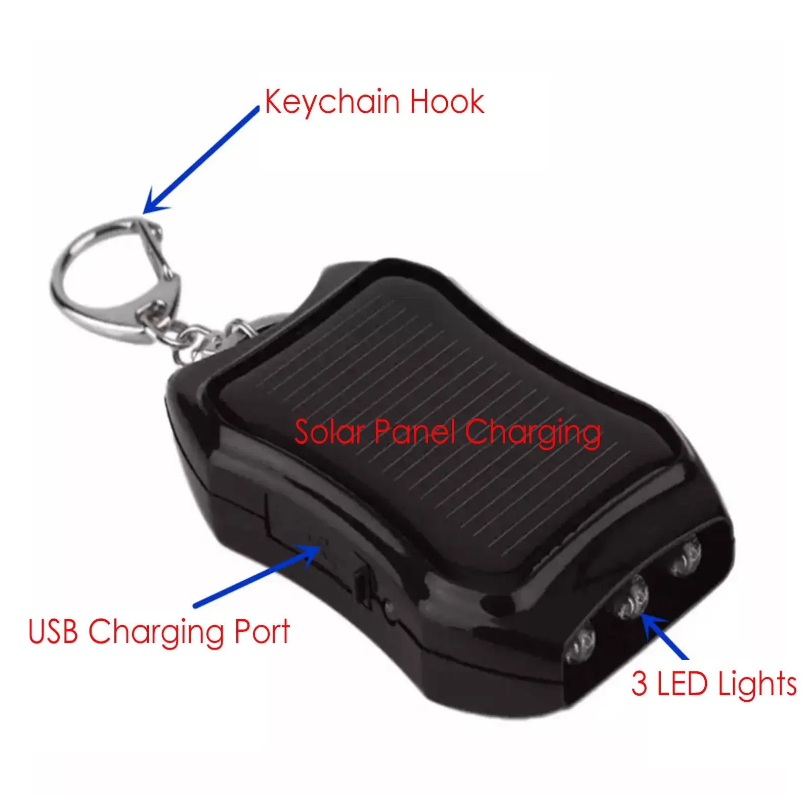 Solar Keychain Charger 1200mAh - Portable Power Bank by Tidesmit Tidesmit