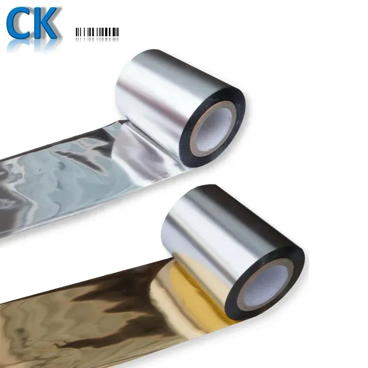 Coditeck CK16 wax ribbon pair, gold and silver foil films on two cores