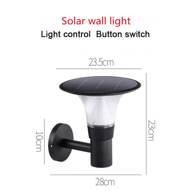 Solar Garden Decoration Outdoor LED Wall Light Street Outdoor Solar Panel Waterproof Sunlight Wall Lamps Solar Spotlights