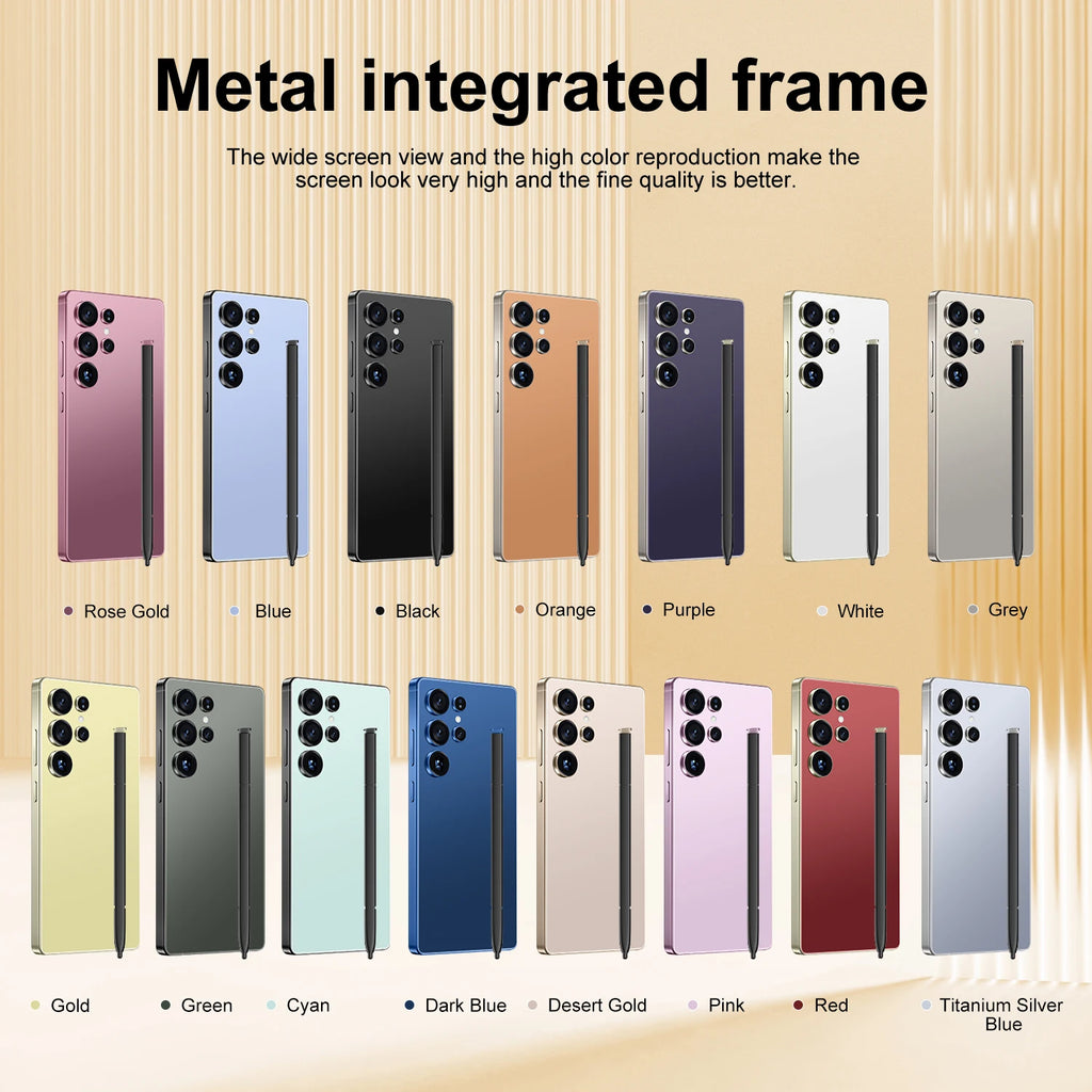 New S26 Ultra Original 5G Smartphone 7.3-Inch HD Screen 16GB+1TB Dual Card 72+108MP HD Beauty Camera Spanish Operating Language