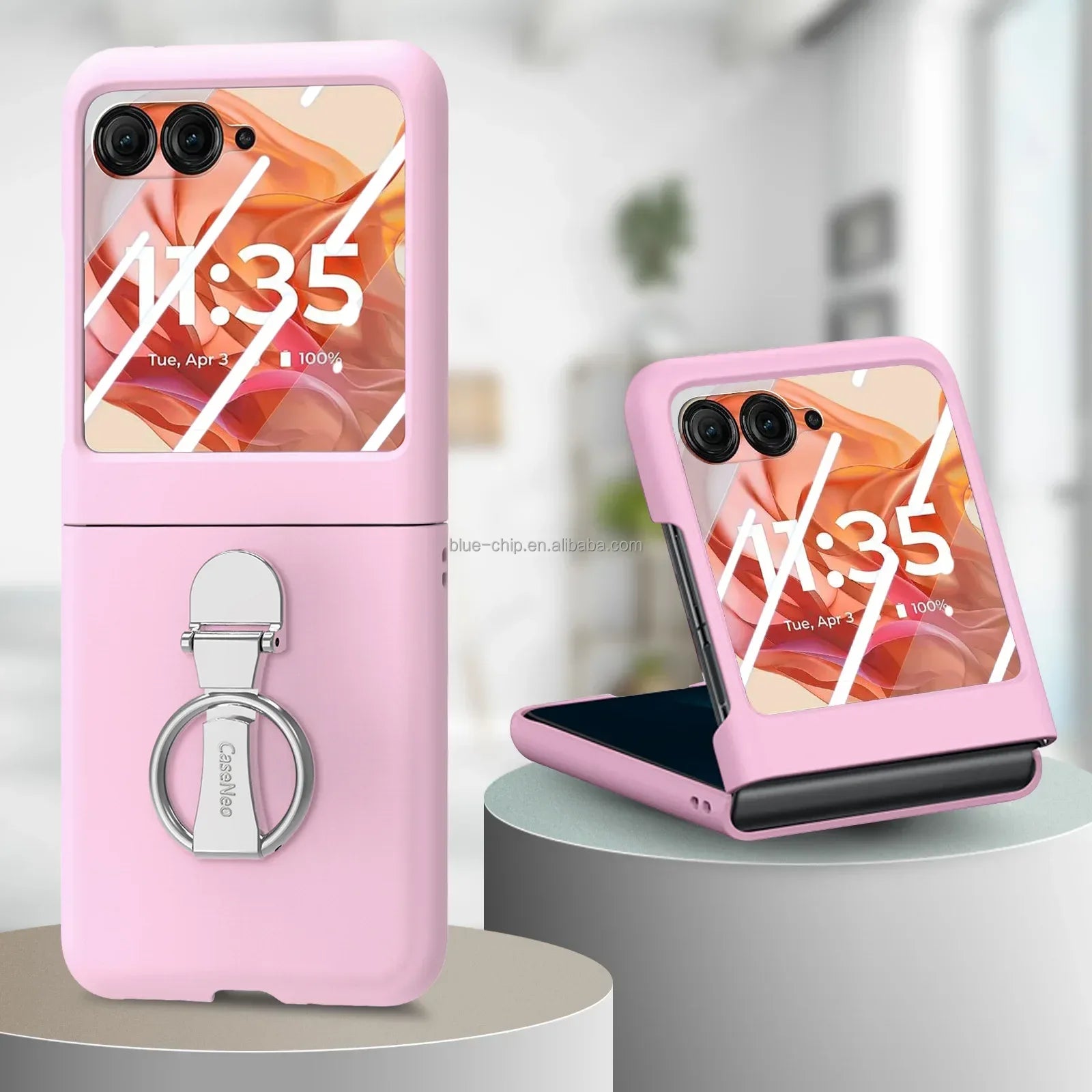 Motorola Razr 50 Ultra Case with Screen Protector - Pink Ring Tidesmit
