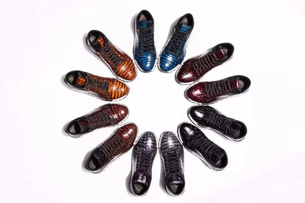 Goodyear Decent Sepatu Walking Style Shoes Genuine Crocodile Leather Office Mens Shoes Sneakers High End Alligator Shoes Men