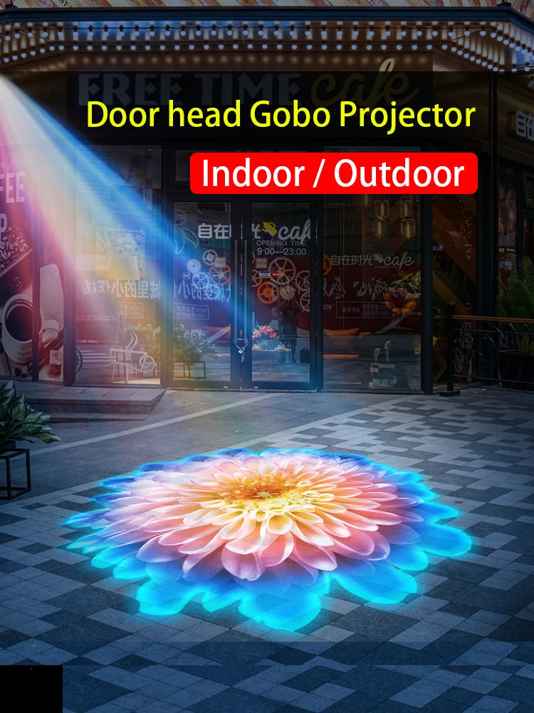LED Logo Projection Custom Advertising Notice, Restaurant Welcome Image Sign, Caution Rotary Light Gobo Projector for Outdoor