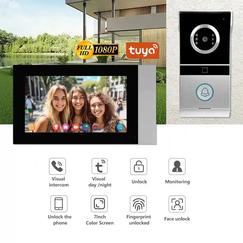Smart WiFi Video Doorbell | 1080p HD Camera & Alexa Compatible Tidesmit