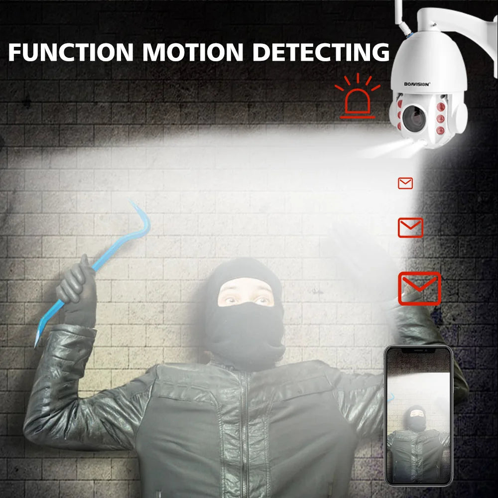 5MP WiFi/4G/POE PTZ IP Camera AI AUTO Tracking 30X Two Way Audio Colorful Night Vision IR 80m Security  CCTV Camera P2P CamHi