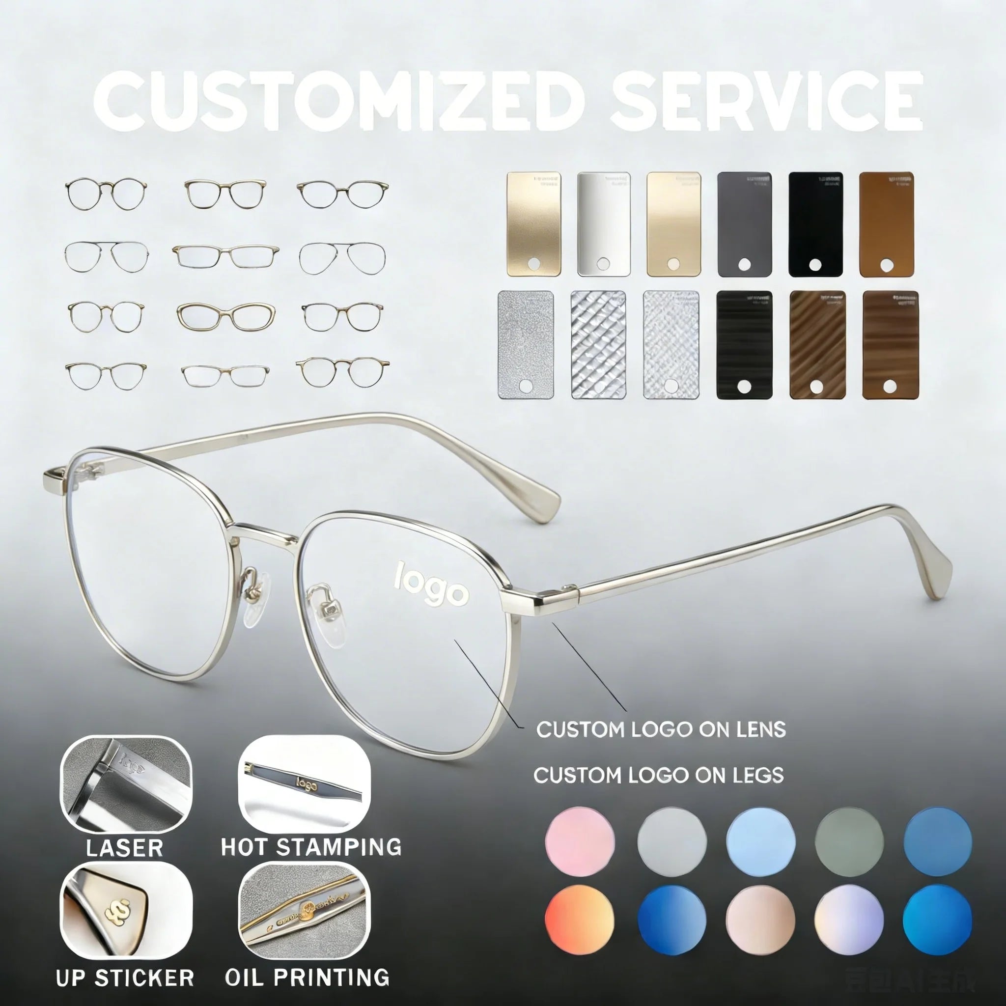 Latest Popular Design 925 Silver Diamond-Set Luxury Unisex Rimless Rectangle Glasses Lightweight Premium Quality