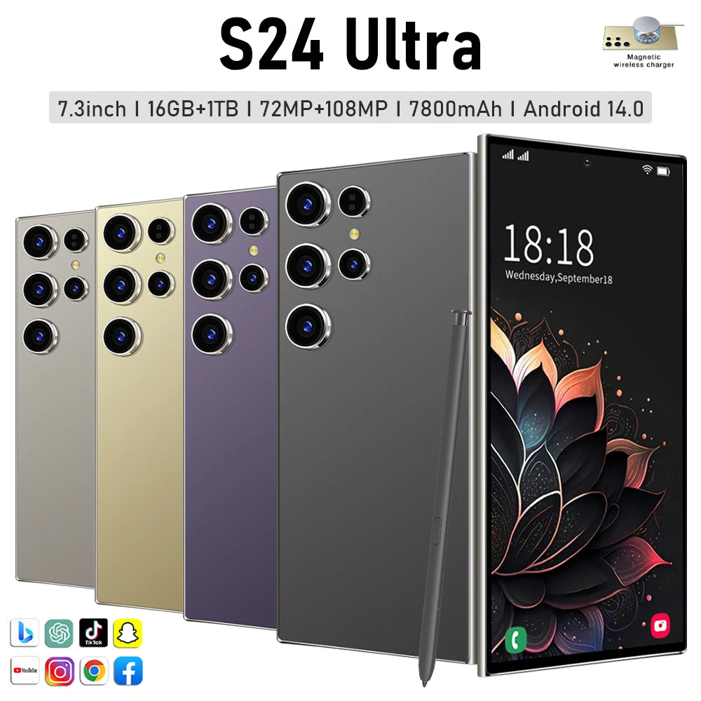 Tidesmit 5G Smartphone, 1TB Storage, 16GB RAM, 108MP Camera - Gold Tidesmit