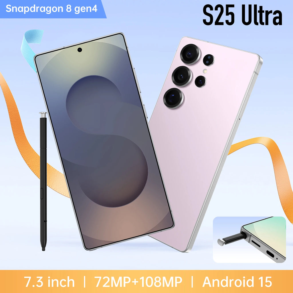 2025 Online Retailer S25 Ultra Mobile Phones Android 6.9 Inch Dual SIM (Nano SIM) Unlock Original 3G/4G/5G/ WIFI 5G Smartphone
