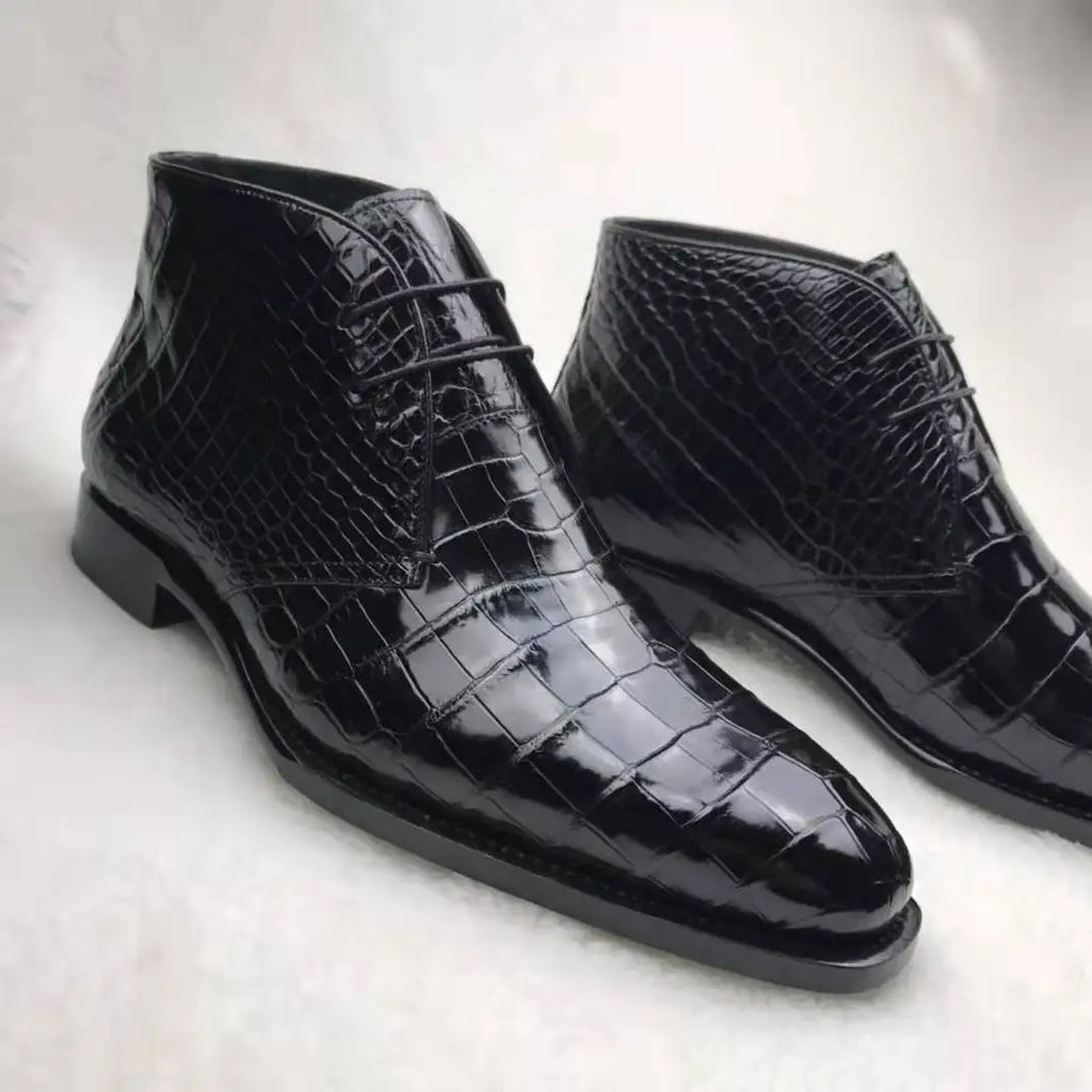 Alligator Shoes Men Luxury Pure crocodile Skin Men Boots Premium Quality Genuine Leather Custom Leather Boot for Men