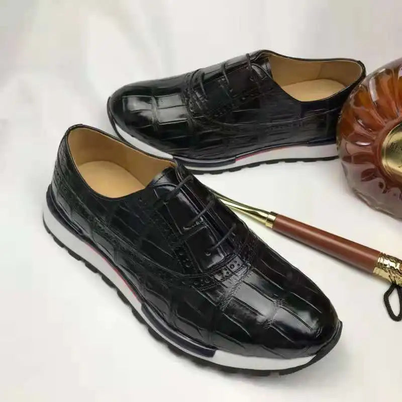 New Arrivals Men's Casual Shoes Luxury Brand Shoes Men Customize Pure crocodile Genuine Leather Fashion Sneakers for Men