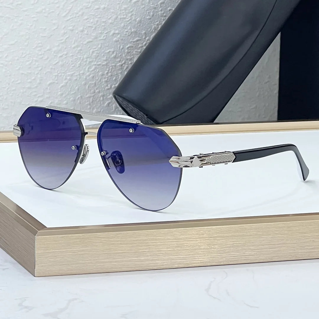 BIZSTER Luxury Frameless Fashion Toad Shaped Sunglasses UV400 Optical Casual Unisex Outdoor Use Model 6024