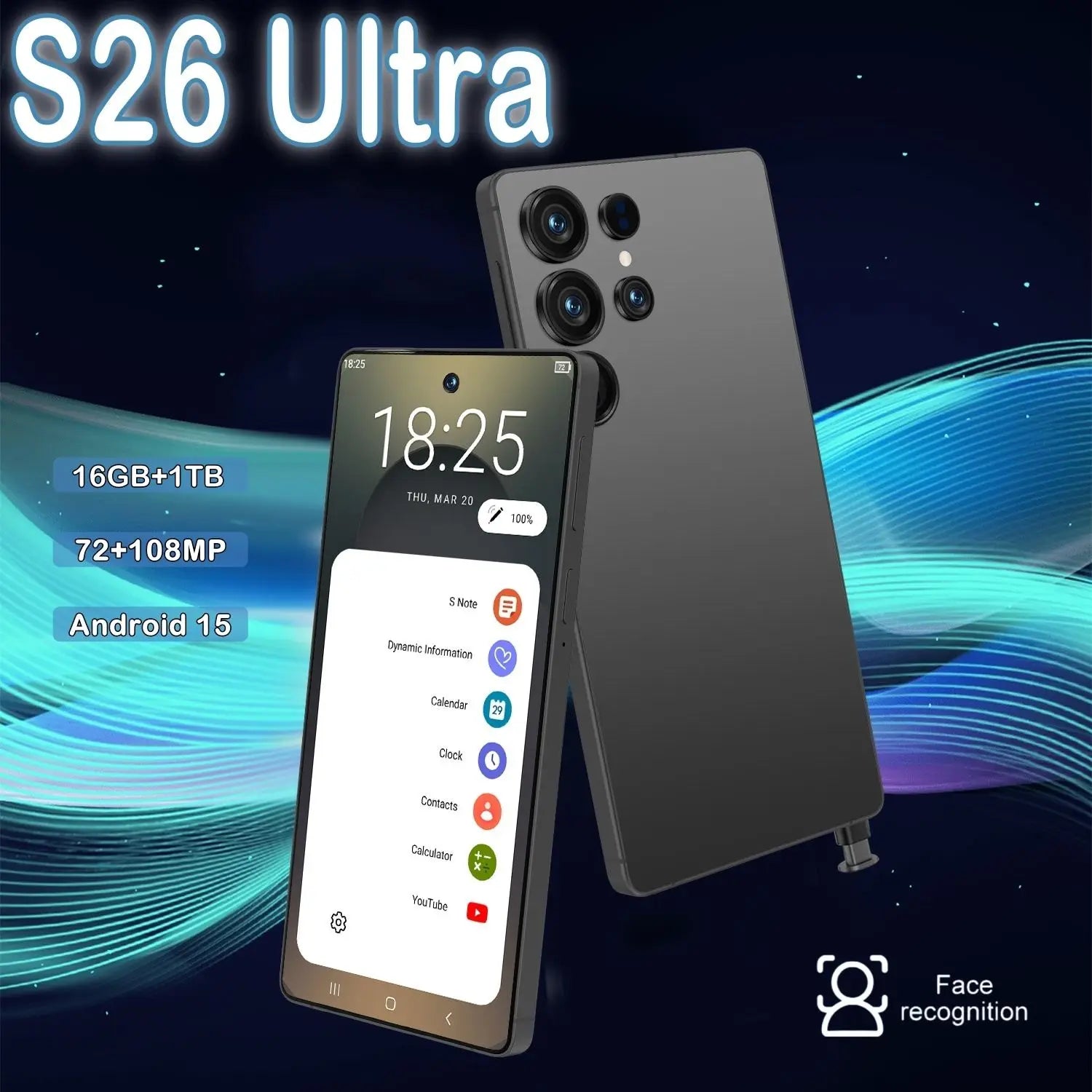 Unlocked 5G Smartphone, 16GB RAM, 1TB Storage, 6.9 Inch AMOLED Display Tidesmit
