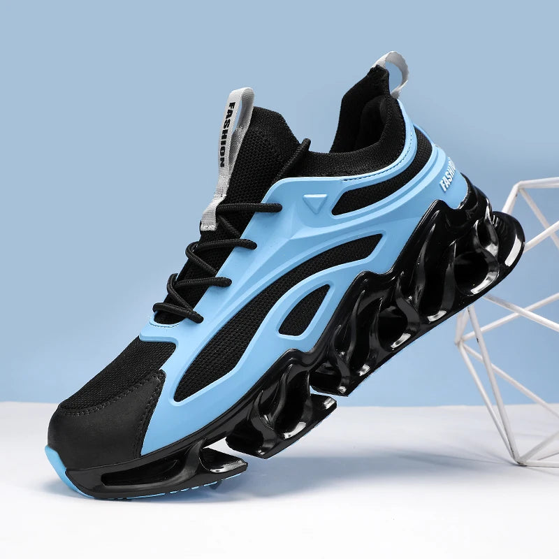 Custom Logo Men Fashion Sneakers Height Increasing Fly Knitting Blade Running Trainers Sneakers Walking Sports Men Shoes