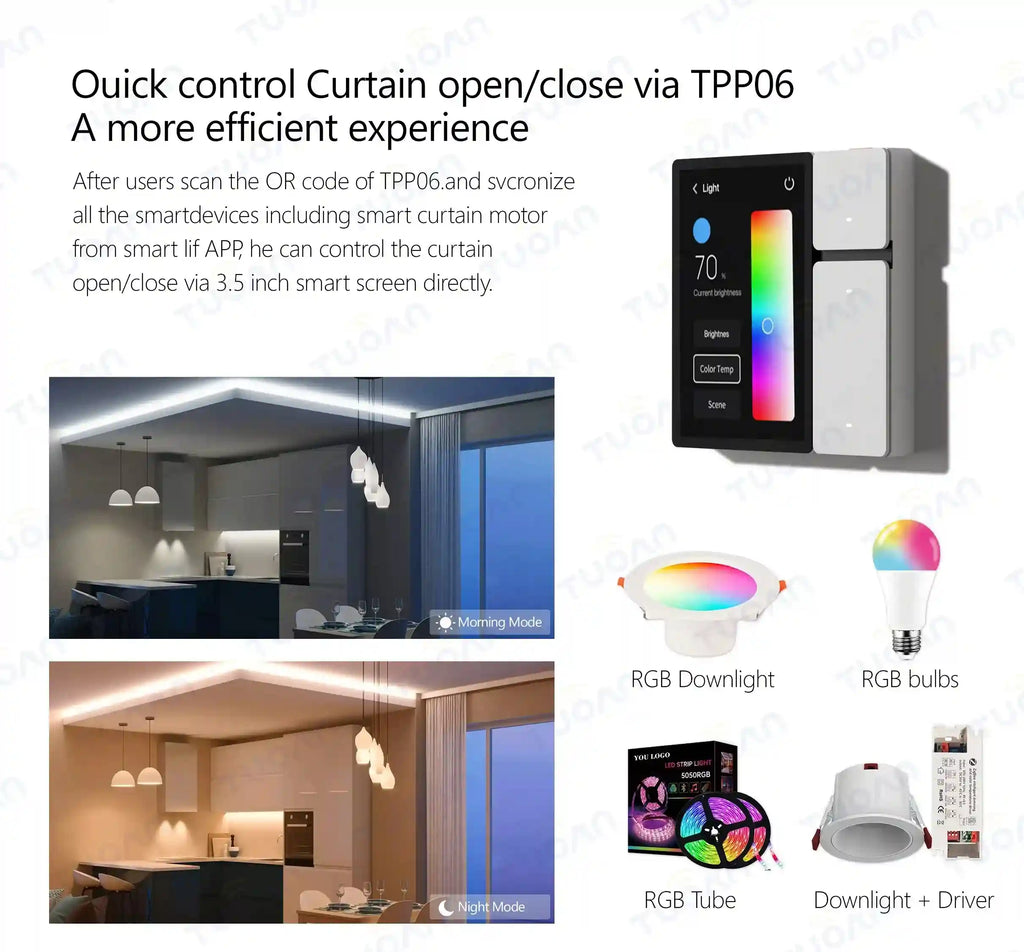 Tuya Smart Wireless Light Switch - EU Touch Panel - Model TPP06 Tidesmit
