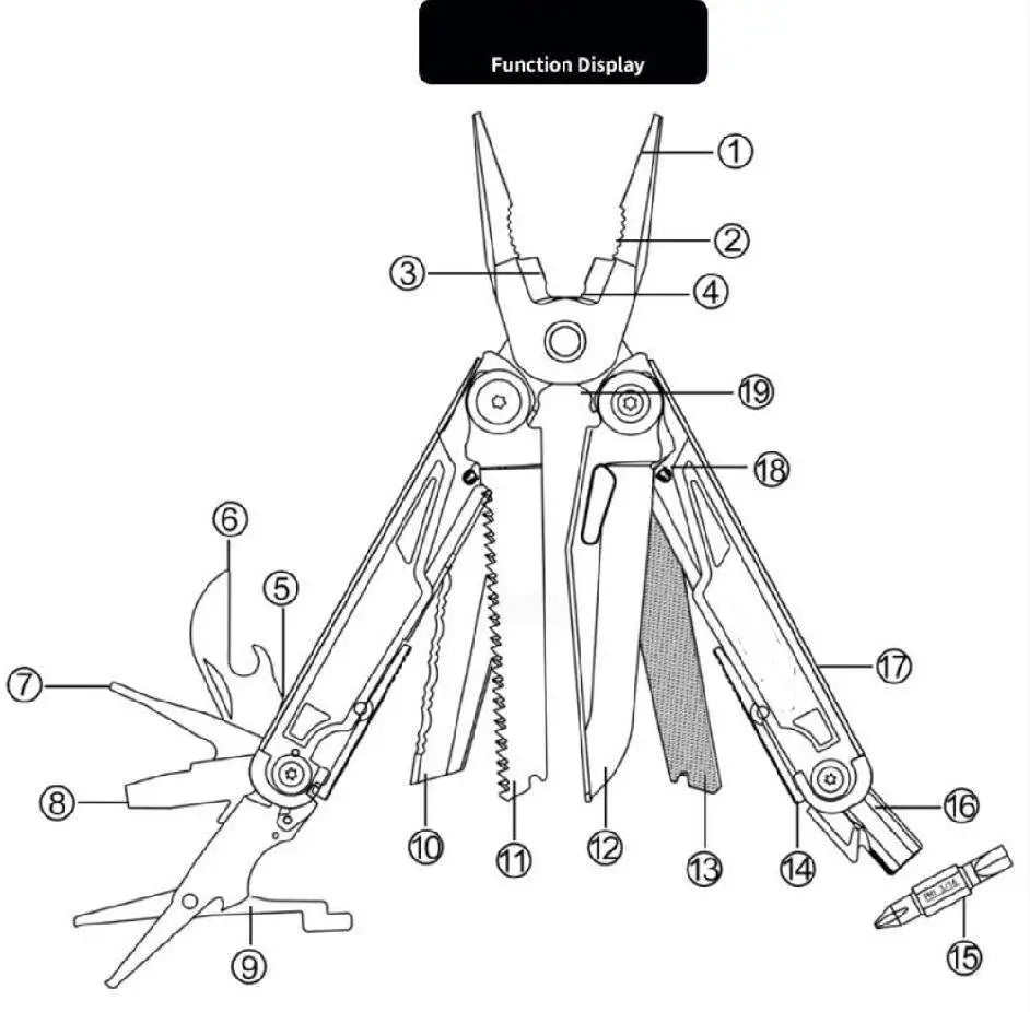 Daicamping  DL1 DL10 Clip Multifunctional DEC Clamp Folding Knife Tools Multitools Cable Camping Gear Multi Pliers Multi-tool