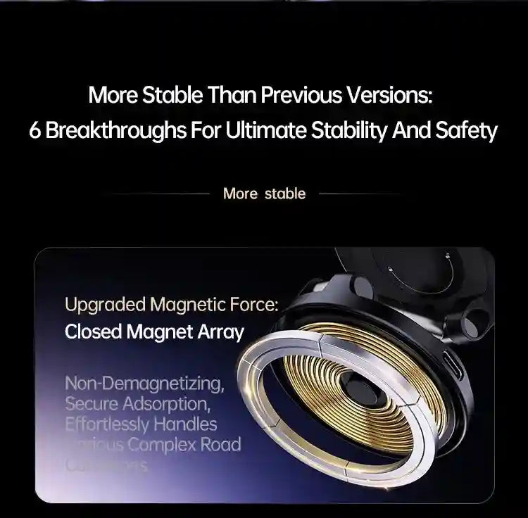 Magnetic Car Phone Mount - 360 Degree Rotating Vacuum Black Tidesmit