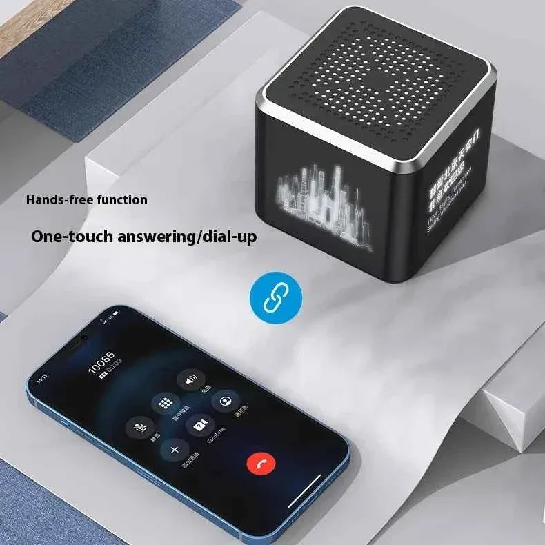 Portable Bluetooth Speaker with Custom Luminous Design - Black My Store