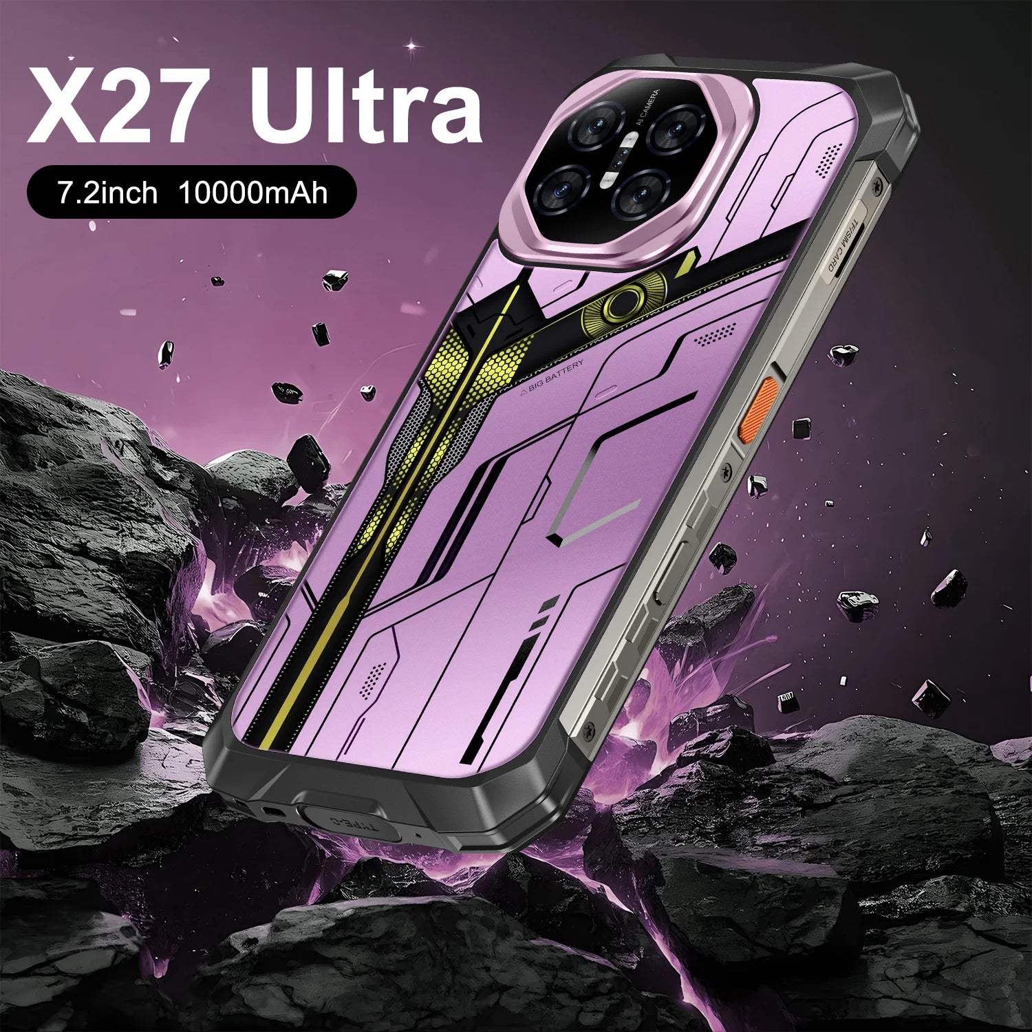 Tidesmit X27 Ultra 7.3 inch 5G smartphone with 12GB RAM, 1TB storage, waterproof design and NFC capabilities.