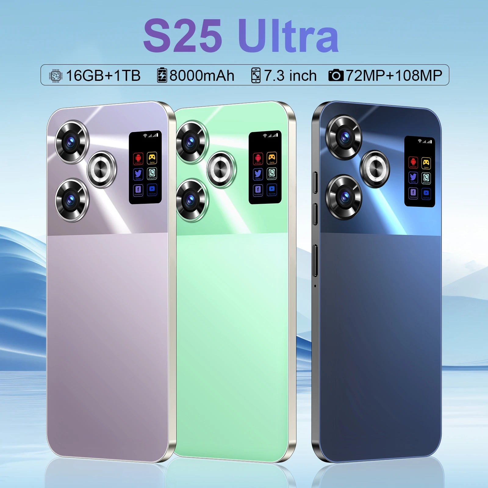 S25 Ultra 5G Smartphone - 1TB Storage, 108MP Camera, 7.3-inch Display Tidesmit
