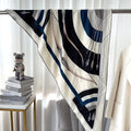 195x125x125cm Triangle Silk Wool Blend Scarf Double Sided Large French Casual Relaxed Style Shawl With Hand Rolling Hem OEM