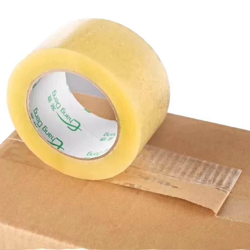 Transparent yellow packing tape roll, pressure sensitive acrylic waterproof seal tape