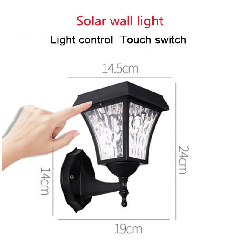 Solar Garden Decoration Outdoor LED Wall Light Street Outdoor Solar Panel Waterproof Sunlight Wall Lamps Solar Spotlights