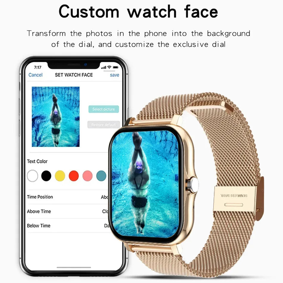 Smartwatch with Bluetooth Calling and Fitness Tracker - Silicone/Metal My Store