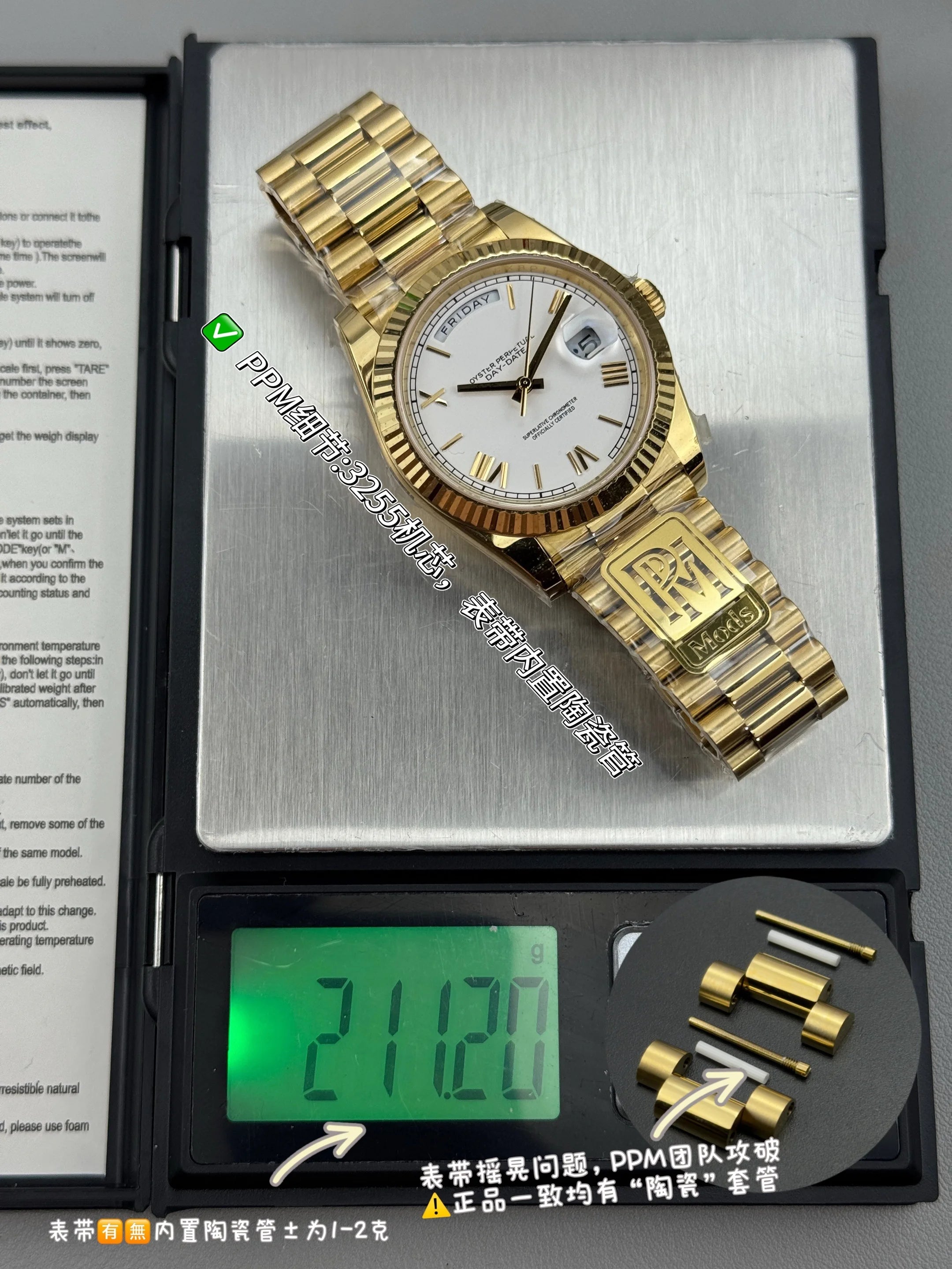 Super Quality Waterproof Mechanical Watch 41mm PPM Factory 904L Steel 3255 Movement 228238 Weighted 208g Green Watch President