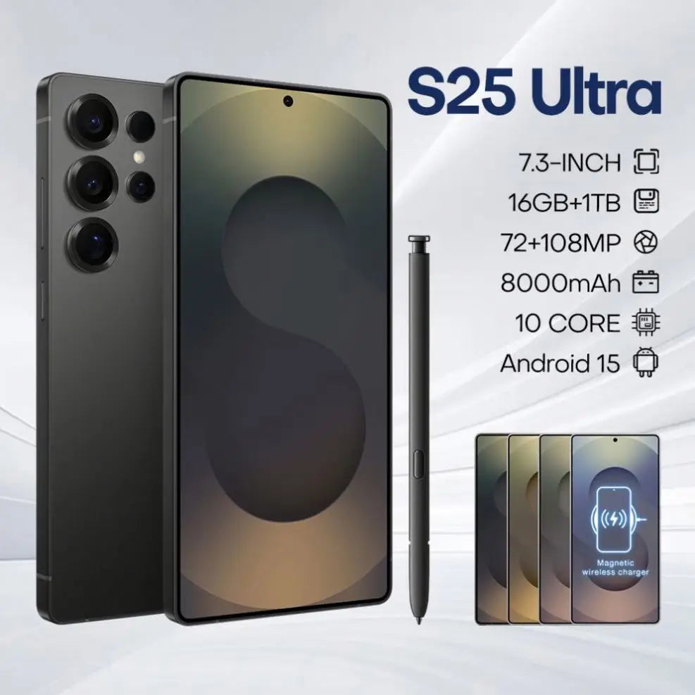 2025 Original S25 Ultra 5G Smartphone Cell Phone Stylus  AI 16GB+1TB 7.3inch Screen Dual Sim Unlocked Android Mobile Phone