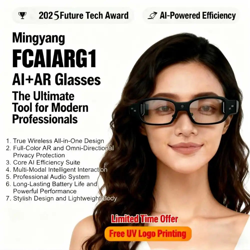 Executive Smart Glasses AI AR Wireless Business Assistant Translation Teleprompter Privacy Display Meeting Notes