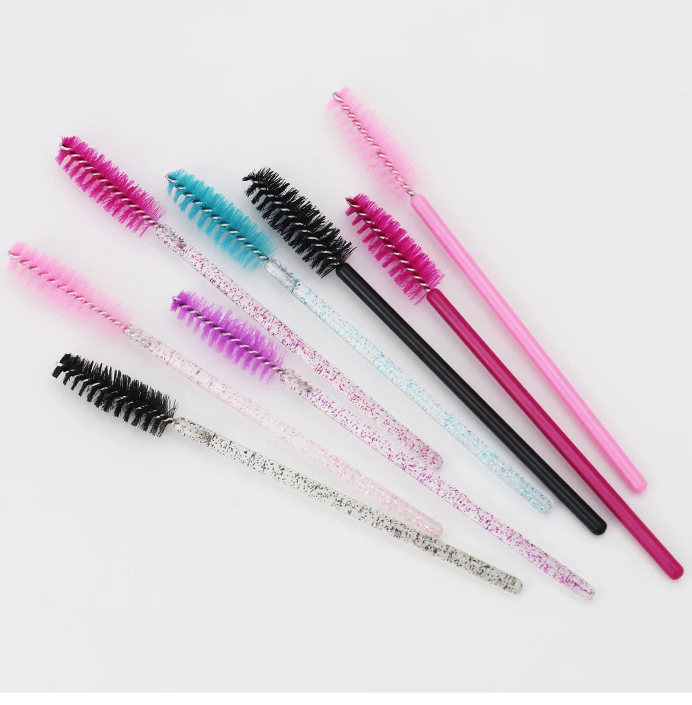 Disposable Eyelash Brushes for Extensions - Premium Soft Crystal Wands False Eyelashes Tidesmit