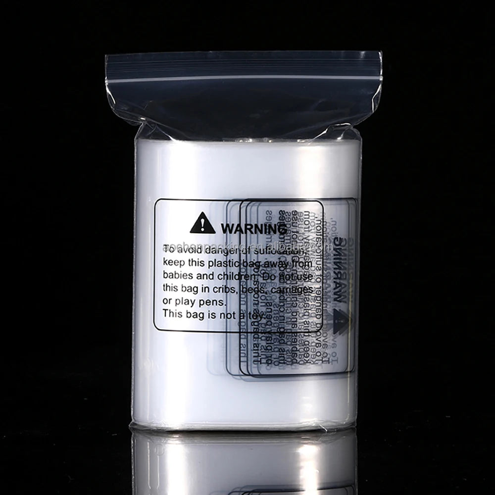 Wholesale Custom Packaging Clear PE Plastic Photo Frame Bags with Moisture-Proof Feature and Suffocation Warning