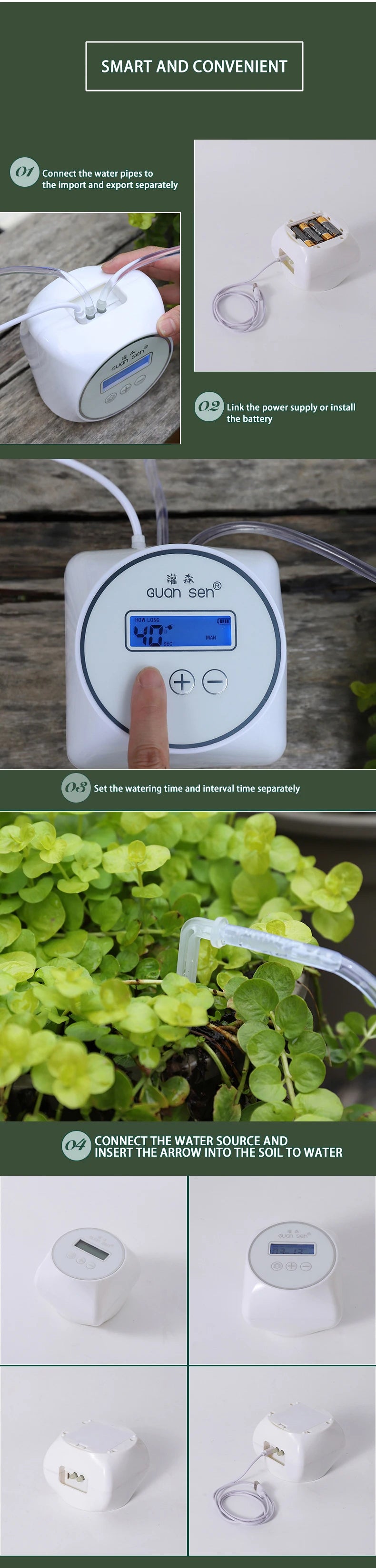 New Intelligent Drip Irrigation Water Pump Timer System Garden Plant Automatic Irrigation Controller Timer Watering Device Set
