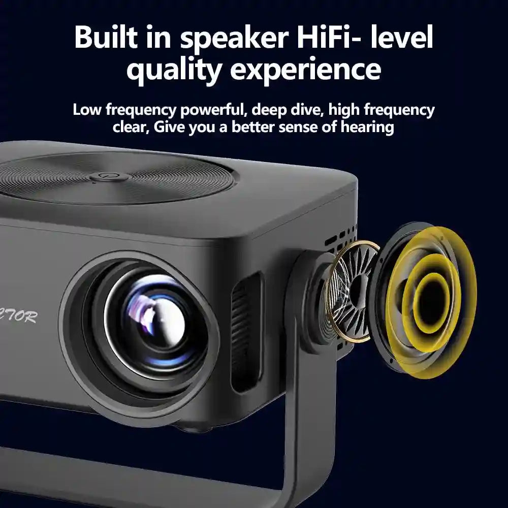4K Portable WiFi Projector with 180 Degree Rotation for Home Cinema Tidesmit