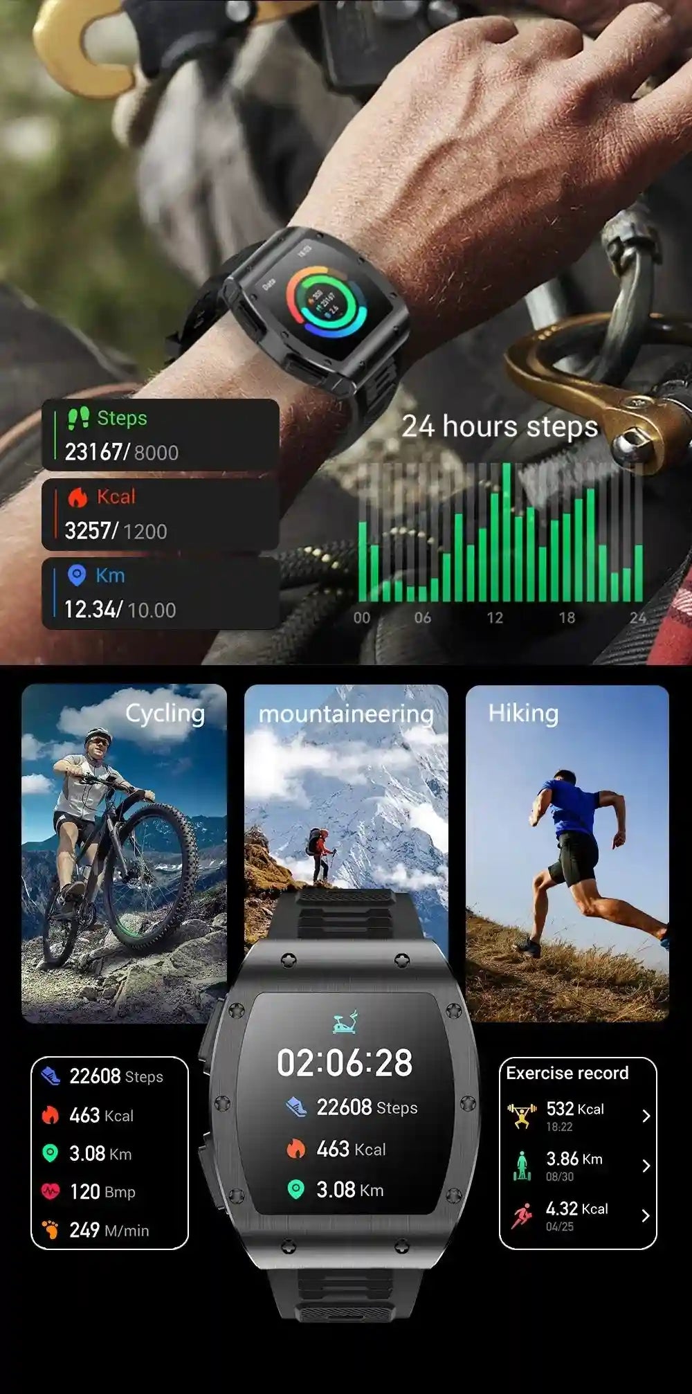 Tidesmit JM09 Smartwatch With Wireless Earbuds - IP67 Waterproof Fitness Tracker Tidesmit