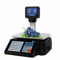Digital meat weighing scale with touchscreen display and stainless platform