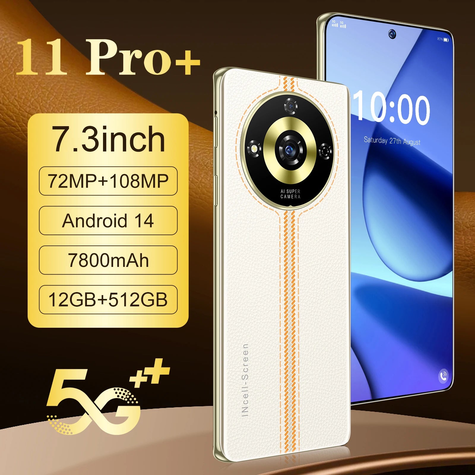 11Pro 5G Smartphone: 12GB RAM, 512GB Storage, AMOLED Display White 12g 512 GB Tidesmit