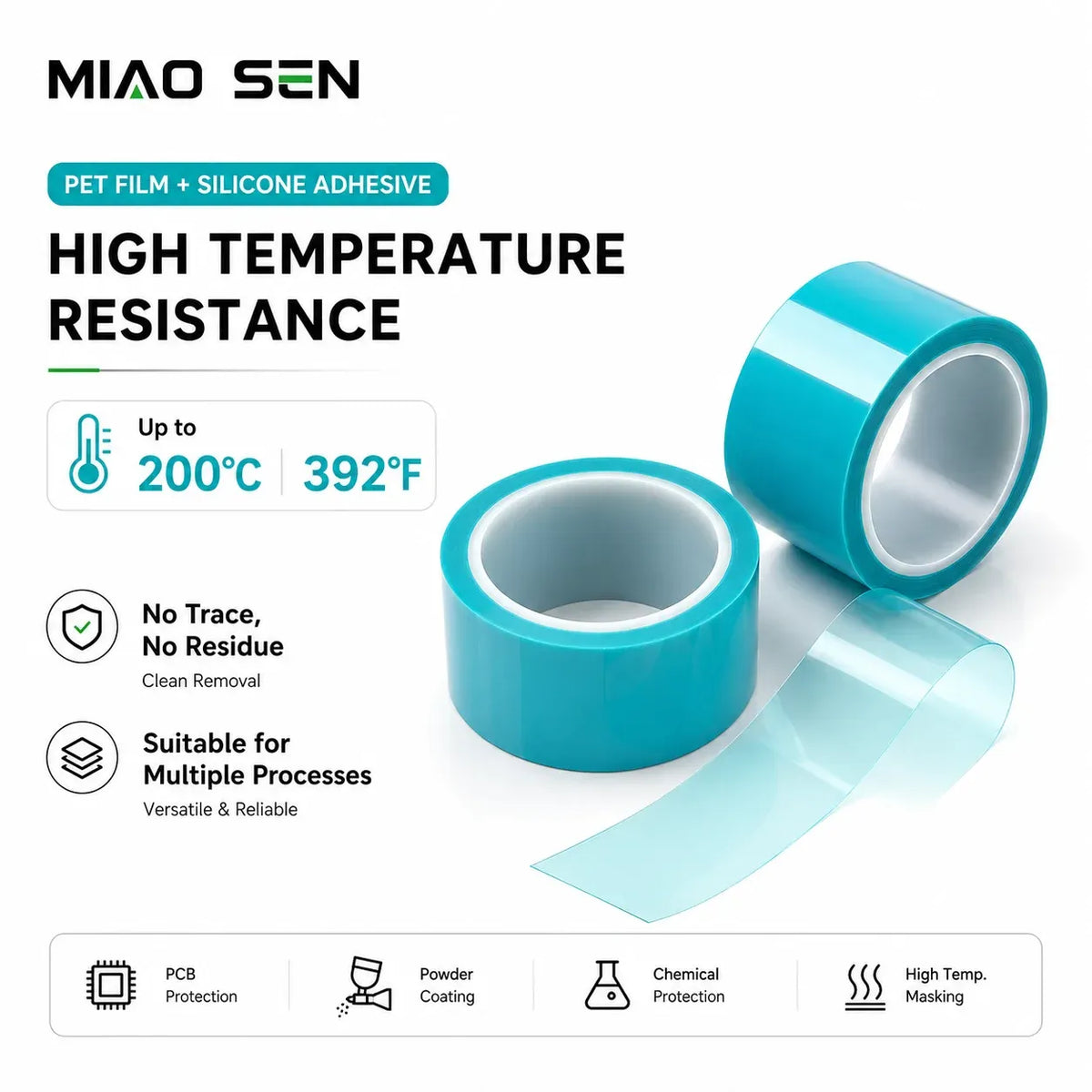 Polyester Resin Tape Single Sided 180 Heat-Resistant DIY Seamless Adhesive Sticker Traceless Epoxy Resin Molding Arts
