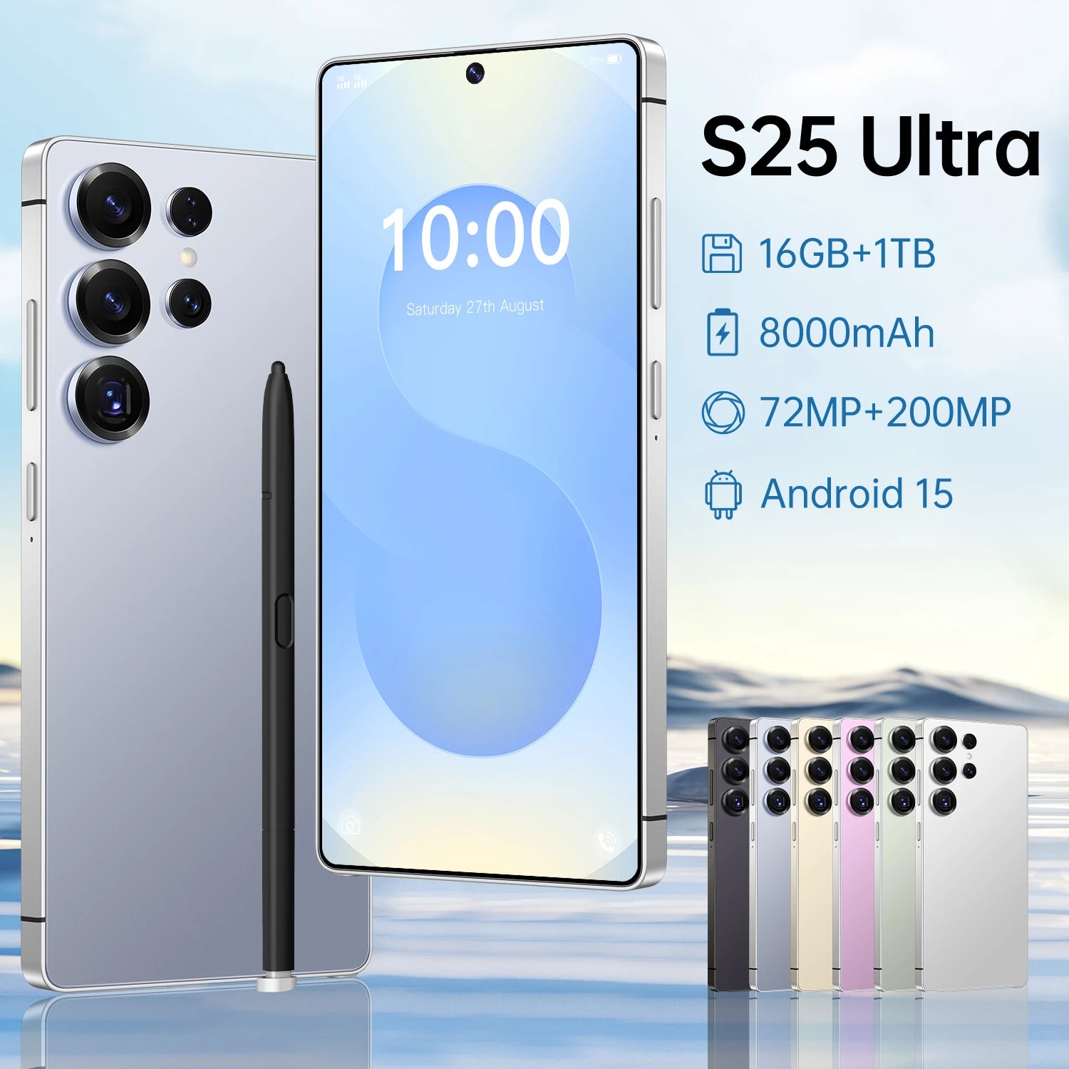 S25 Ultra 5G Smartphone 1TB 16GB RAM AMOLED Display | Tidesmit Blue 16g 1TB Tidesmit