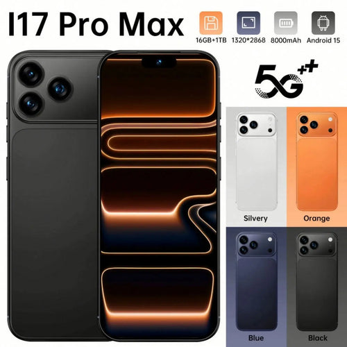 2026 New 16 Pro Max 5G smartphone with 16GB RAM 1TB storage 108MP camera and large display in silver finish